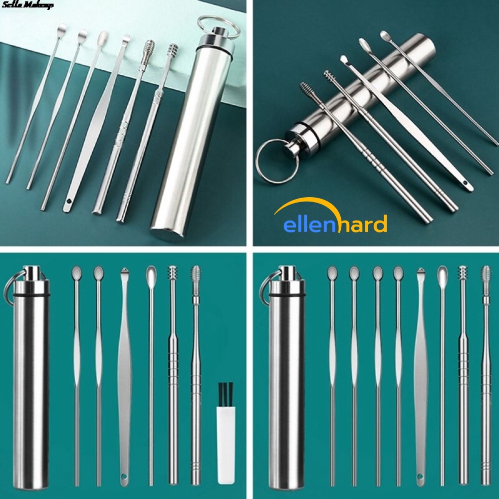 Pembersih Telinga 6 Pcs Korek Kuping Stainless Steel Set Ear Wax