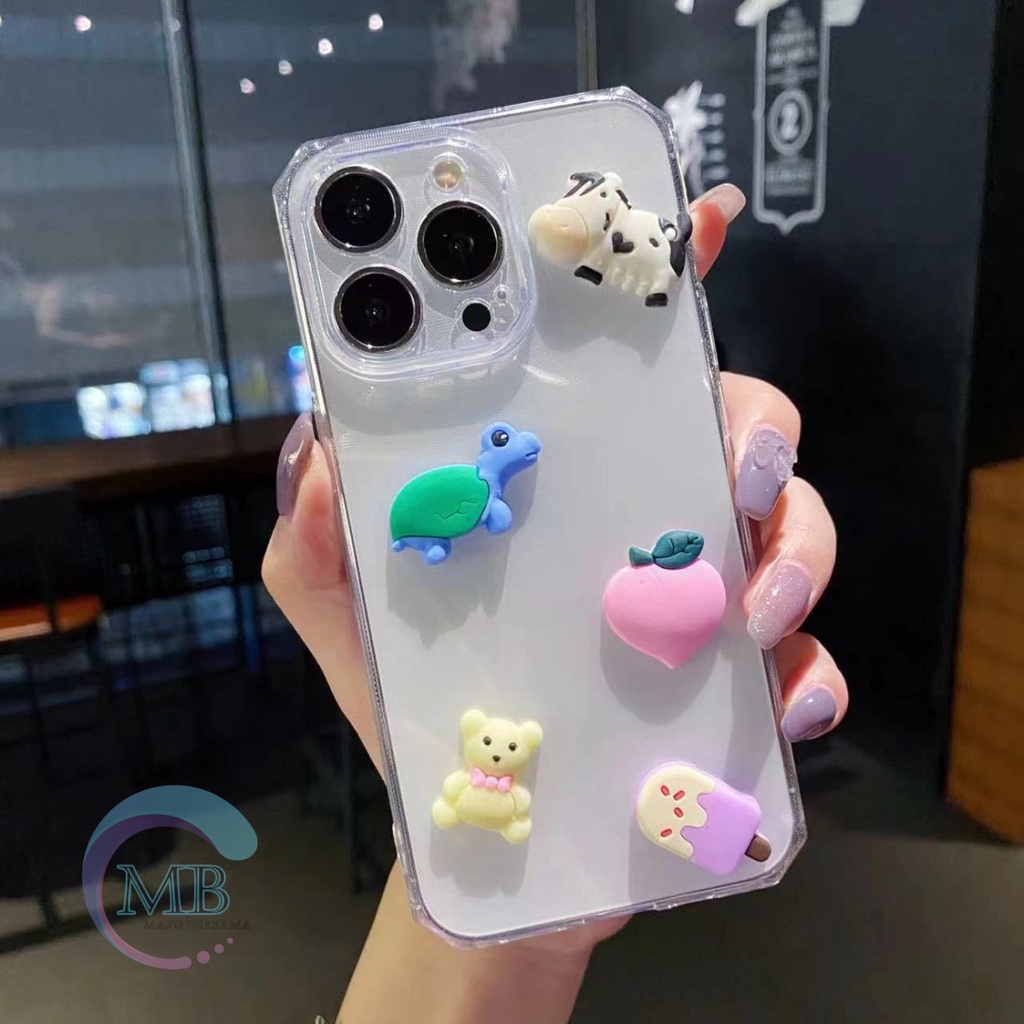 Y022 CLEAR CASE SOFTCASE CLEAR JELLY KARAKTER 3D CUTE REALME C1 C2 2 PRO 5 5I C3 C11 C12 C15 C25 NARZO 30A C17 7I C21 MB2621