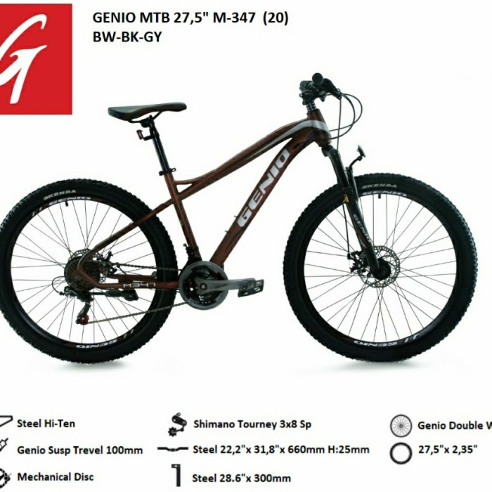 Sepeda Gunung MTB GENIO M 347 27,5INCH 3x8sp
