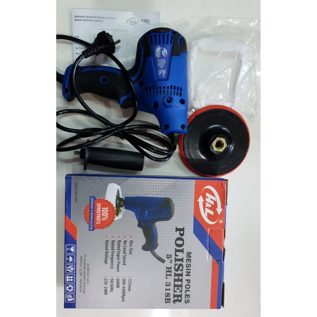 HNL 318B Polisher 5 inch VARIABLE SPEED Mesin Poles Mobil Polisher modern HL ryu