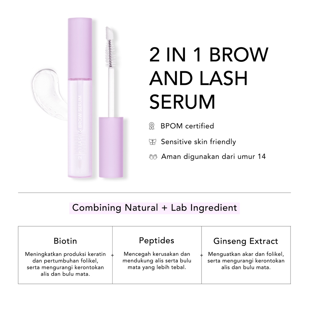 The Originote 2in1 Eye Lash Serum Eyelash Brow Serum Penebal Menebalkan dan Membantu pertumbuhan Alis Bulu Mata Dalam Waktu 2 Minggu