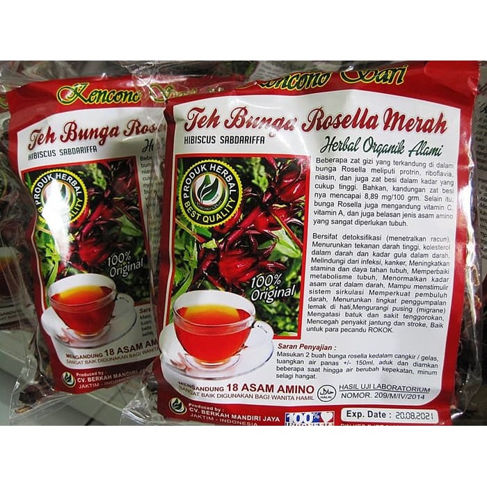 

Teh seduh Bunga Rosella Merah Rosela Herbal Asli Original