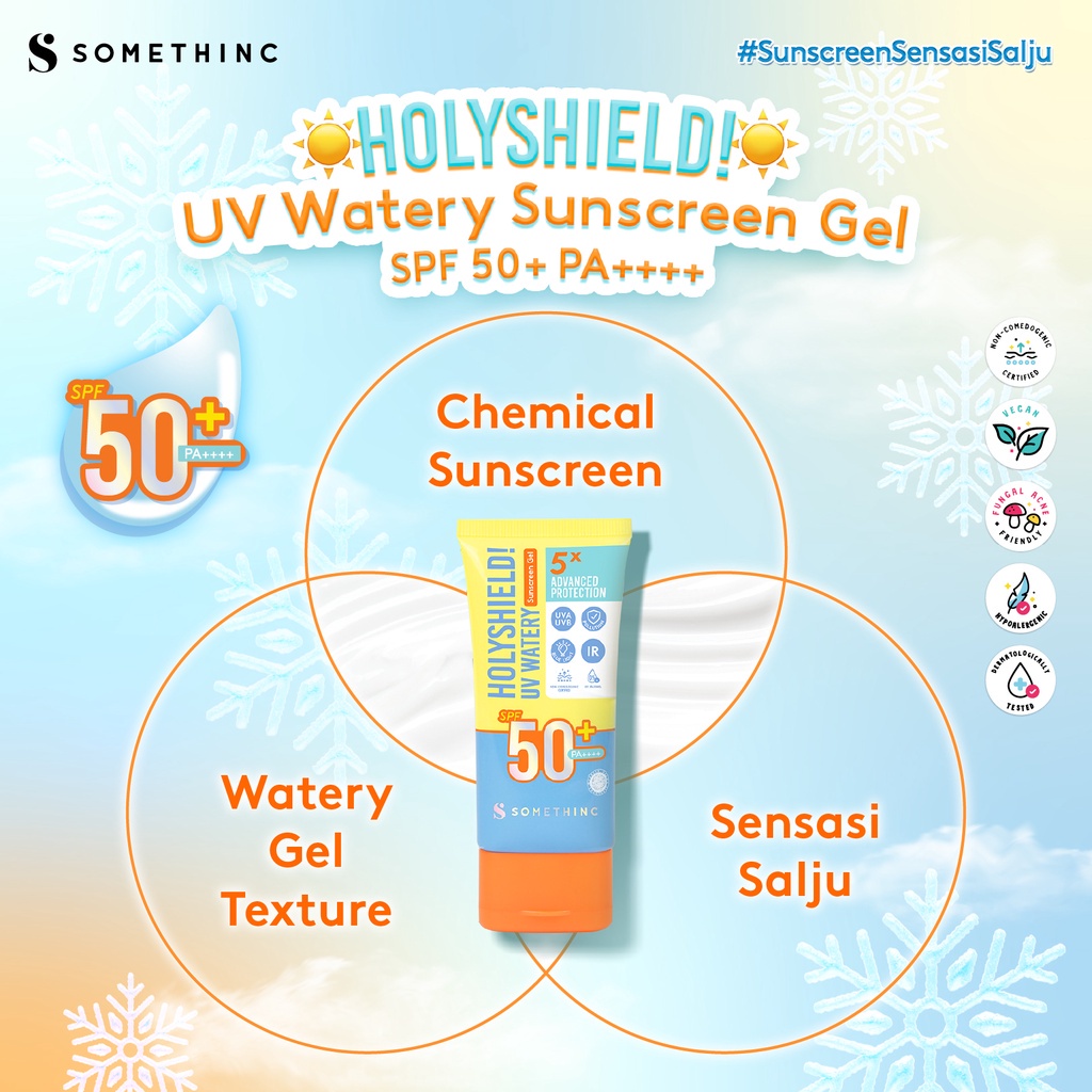 ❤ MEMEY ❤ SOMETHINC Holyshield UV Watery Sunscreen Gel Spf50 Pa++++ 15g | 50g