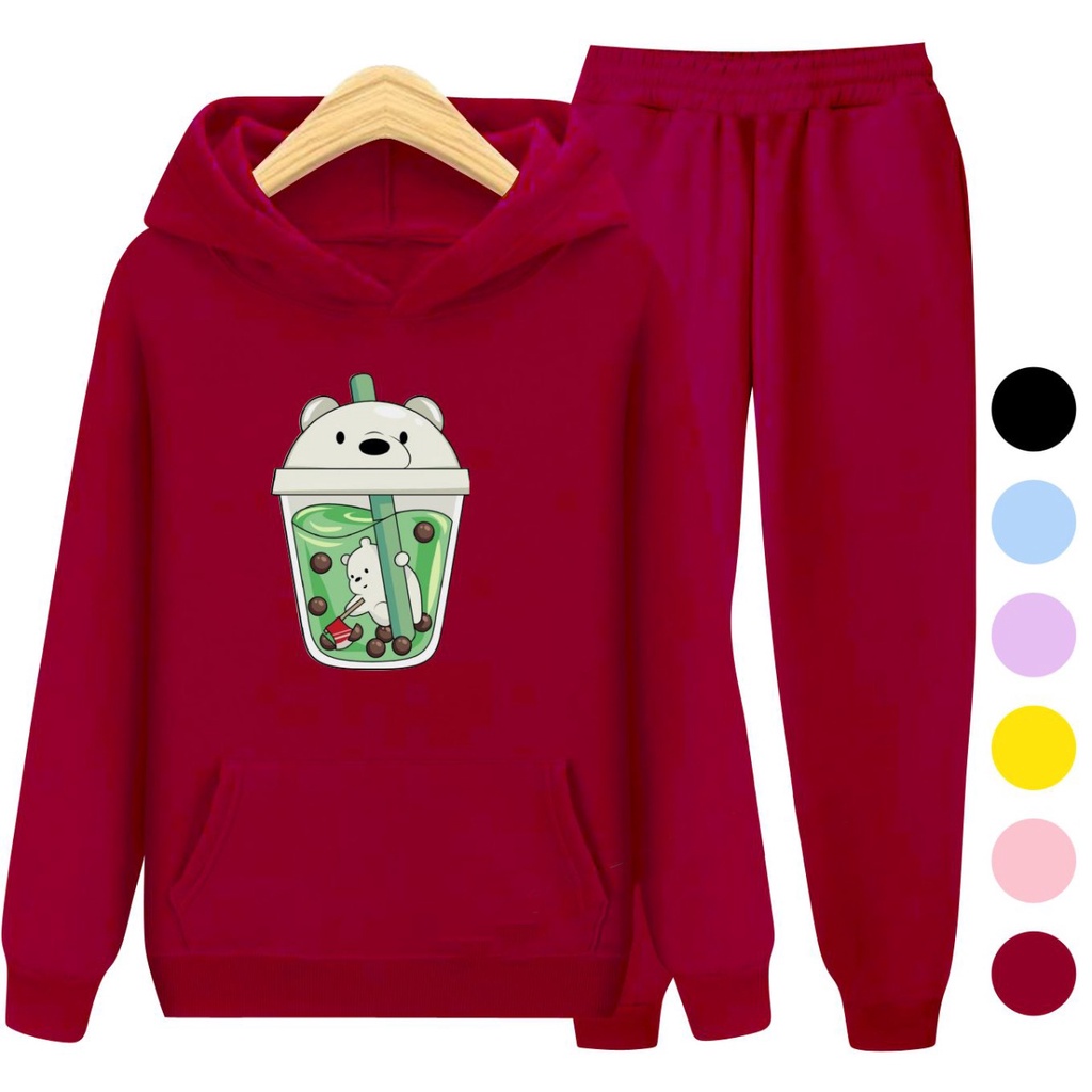 Setelan Anak Sweater Hoodie Panda / Sweater Anak Size S (3-5 Thn) M (5-7 Thn) XL(9-12 thn) XXL (13 + thn)