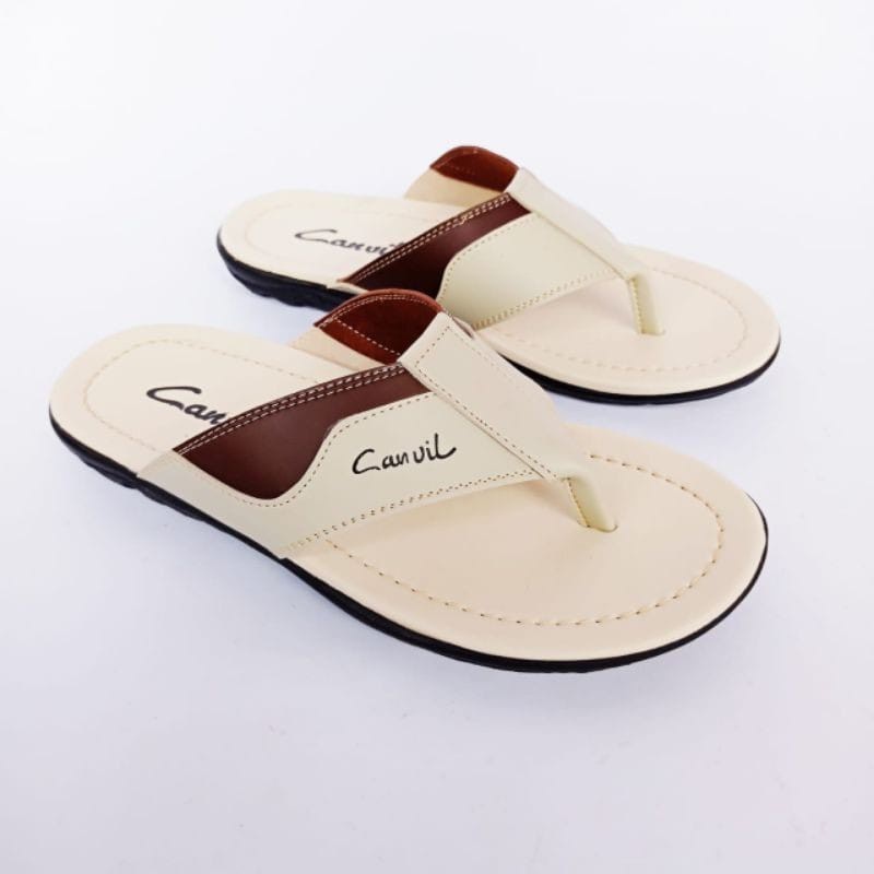 N Sandal Jepit Kulit Pria / Sandal Kulit Slide Pria
