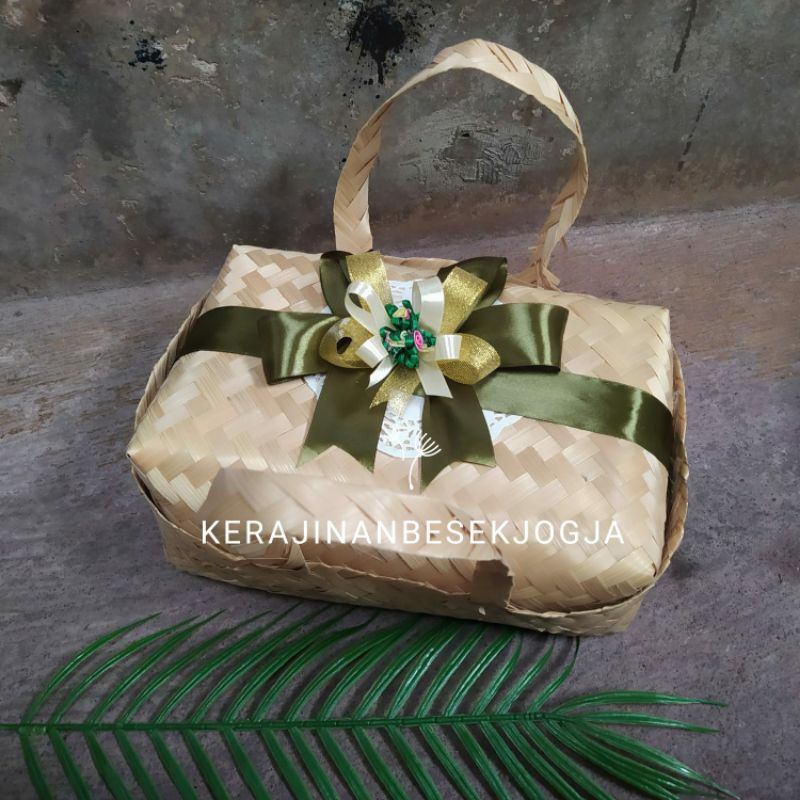 SERIES EID MUBAROK | BESEK JINJING NATURAL ANEKA UKURAN FREE PITA LEBARAN | besekan besek Jogja bese