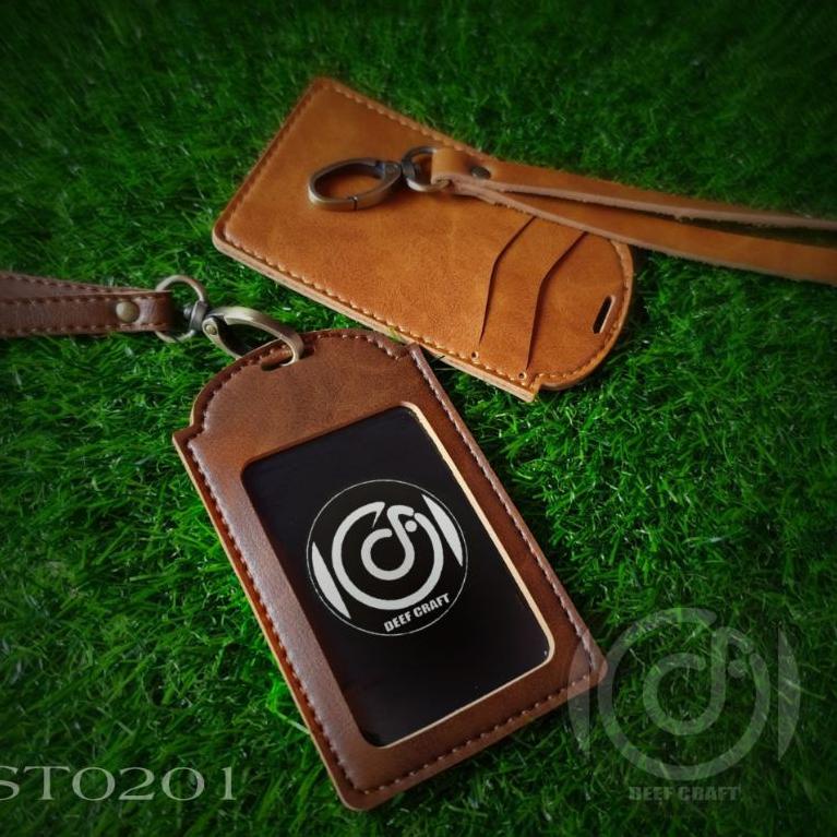 

ㅻ ST0201 Id card holder / name tag kulit / ID Card holder standar 2 slot た