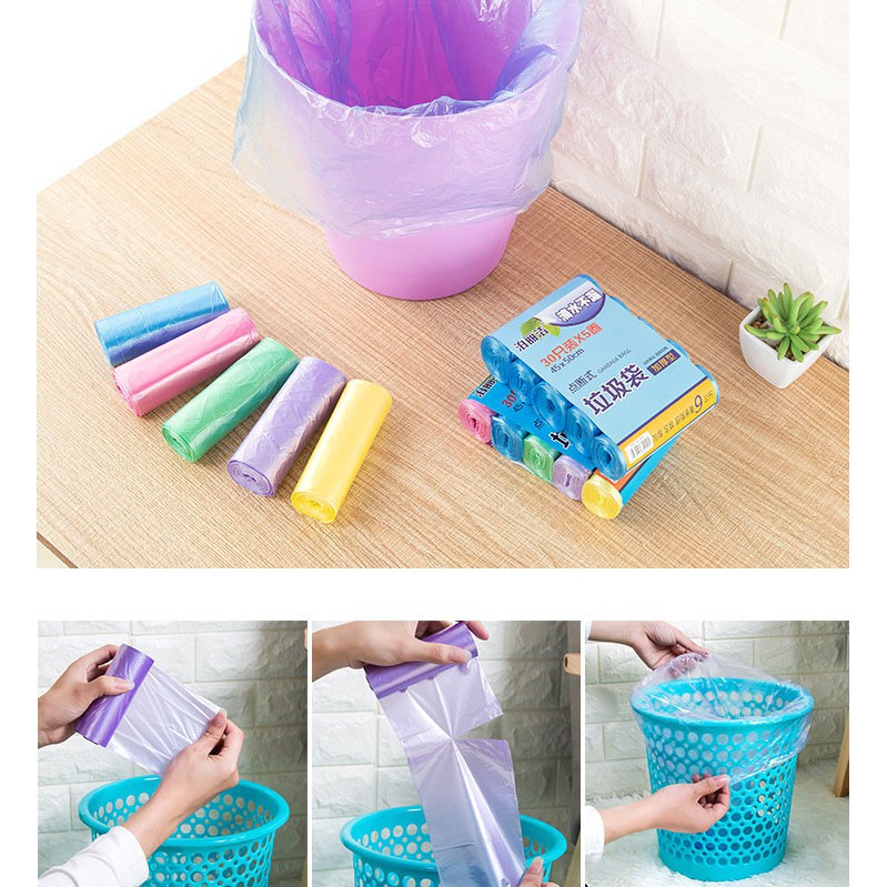 Kantong Plastik Sampah 5 Gulung @20pc - Kantong Sampah 5 Roll