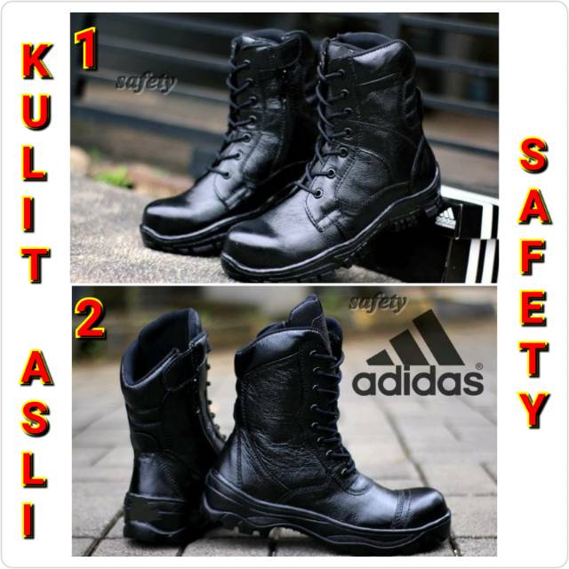 sepatu boots kulit pria adidas safety kasual boot PDL dinas security satpam TNI
