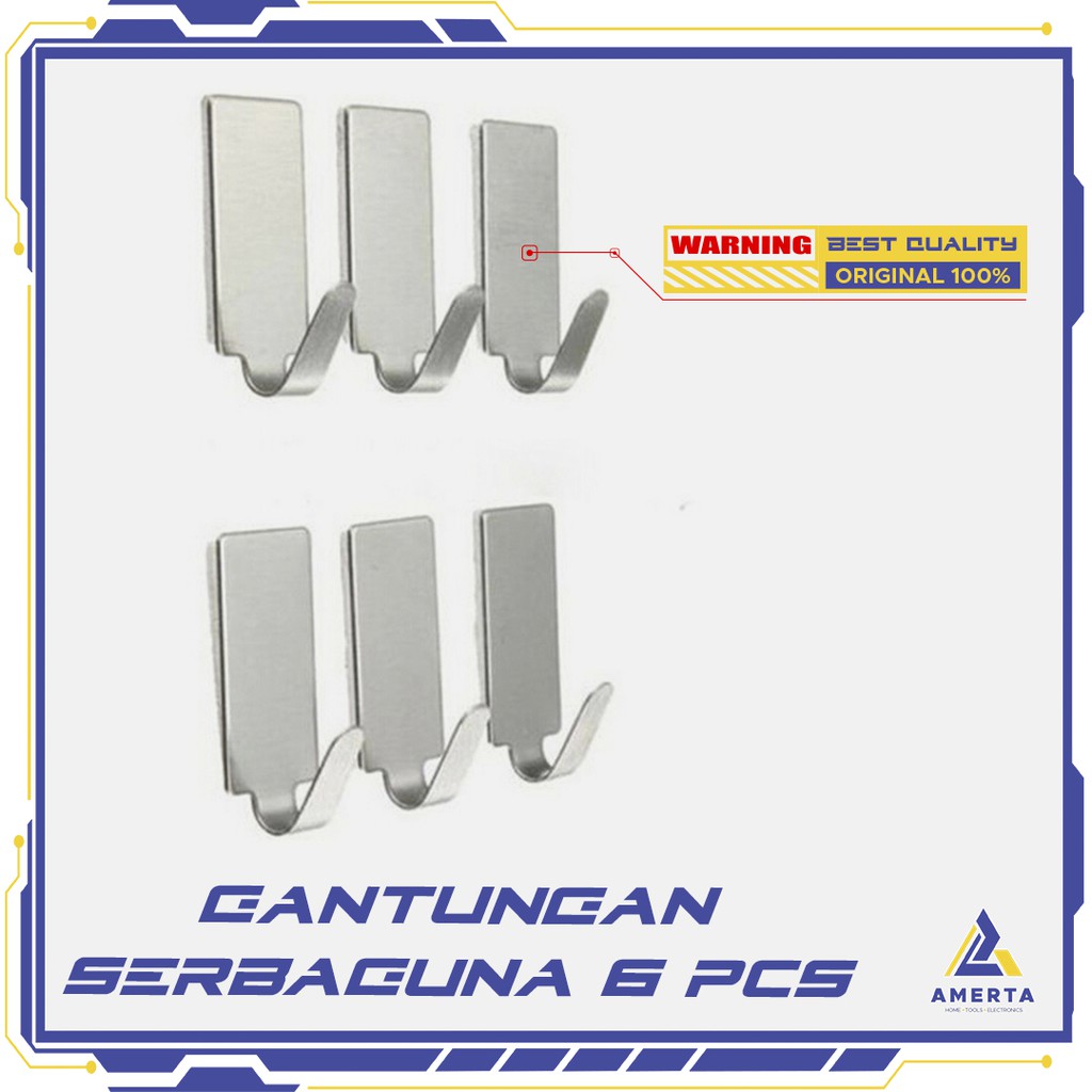 Gantungan Serba Guna Adhesive 6 PCS