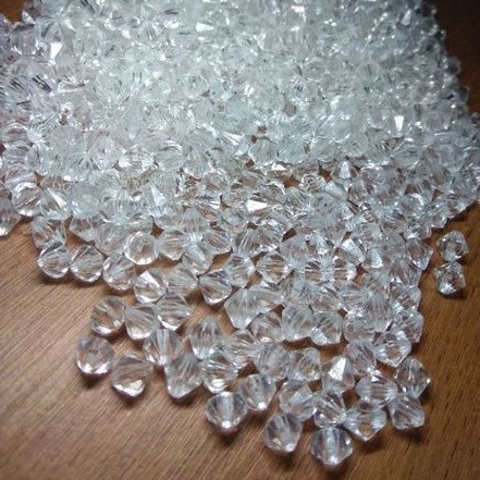 Mote Akrilik Bening kerucut 6mm/8mm