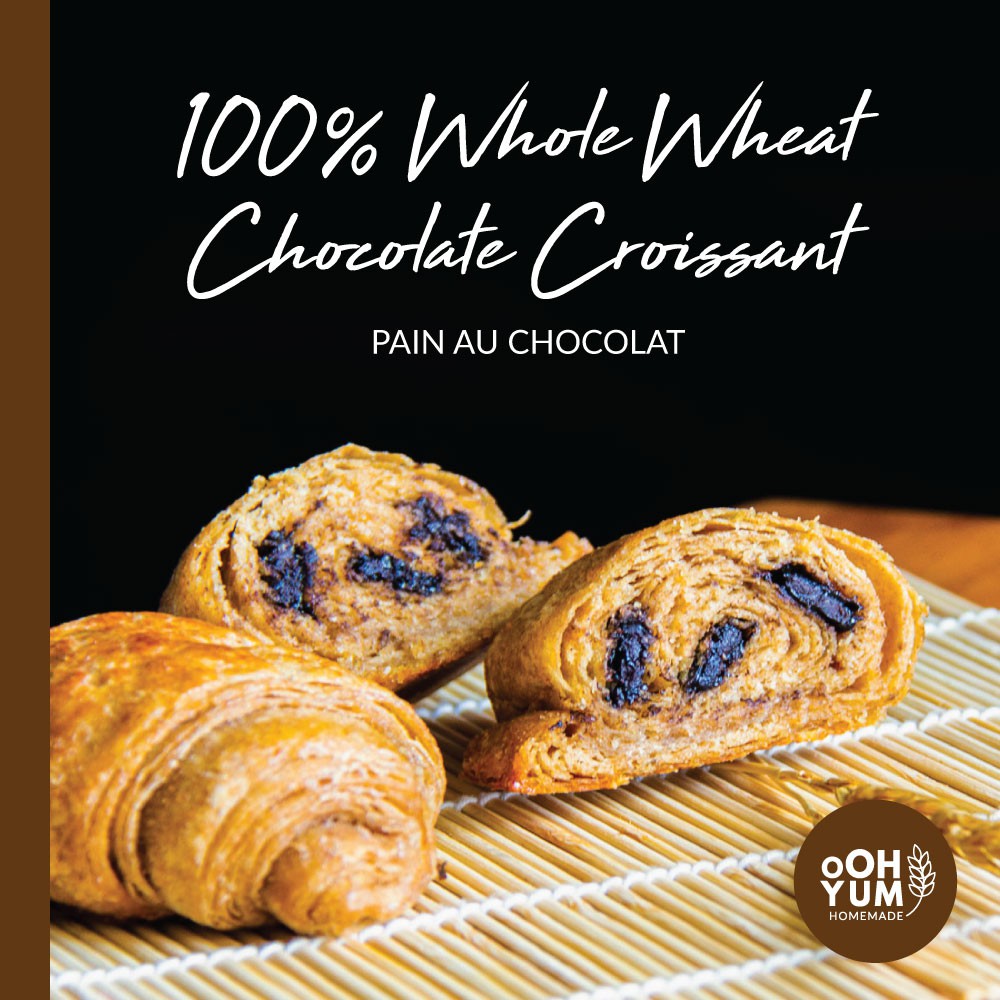 

100% Whole Wheat Chocolate Croissant | Croissant Gandum Coklat