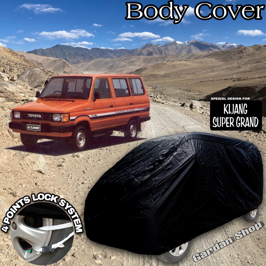 Sarung Mobil KIJANG SUPER GRAND Hitam POLOS Body Cover Kijang Super Grand Full Black