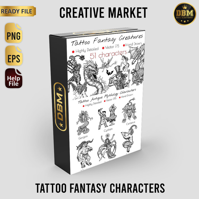 Tattoo Fantasy Characters - Vector Designs