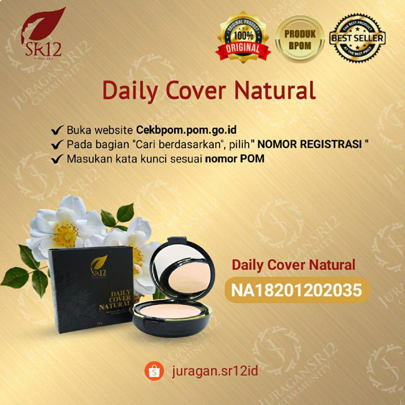 DAILY COVER NATURAL SR12 COMPACT POWDER MATTE BPOM BEDAK SR12 PENUTUP BEKAS JERAWAR FLEK HITAM