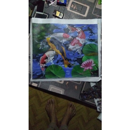 lukisan ikan koi 3D