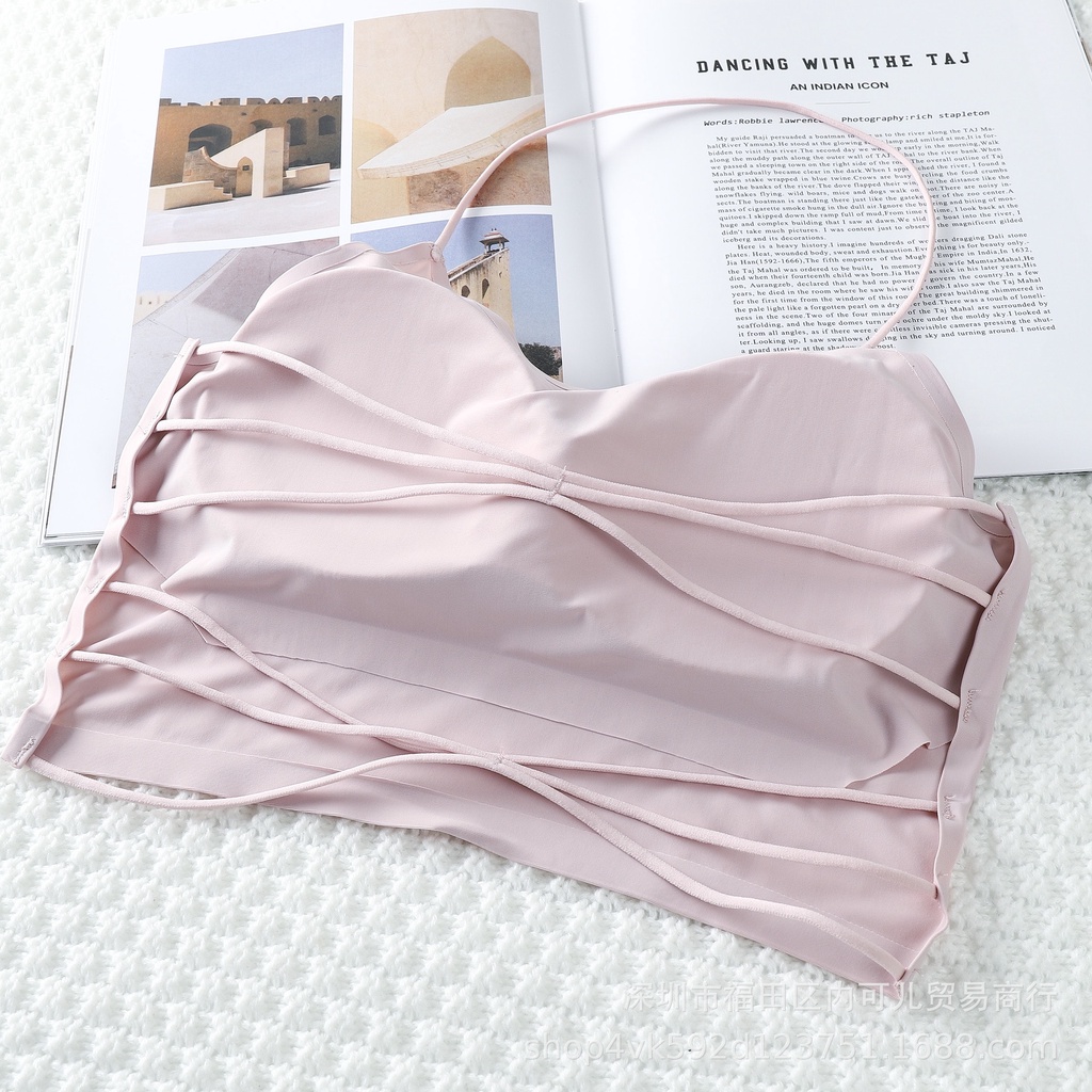 KINDS STORE ❤️ | Tali Bunder Top Bra dengan Tali Tipis Bahan Ice Silk Super Lembut