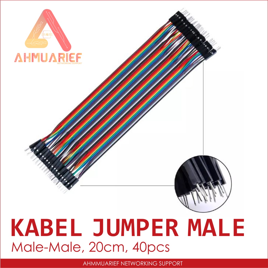 Kabel Jumper Male to Male Dupont 20cm 40pin 40pcs