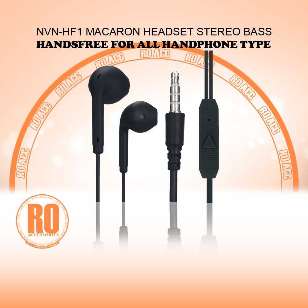 [RO ACC] NVN-HF1 MACARON HEADSET STEREO BASS HANDSFREE ALL TIPE HP