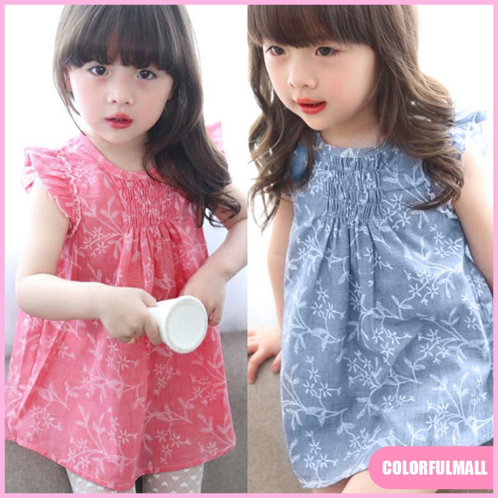 Dress Princess Anak Perempuan Tanpa Lengan Motif Bunga Dress Princess Anak Perempuan Tanpa Lengan Motif Bunga