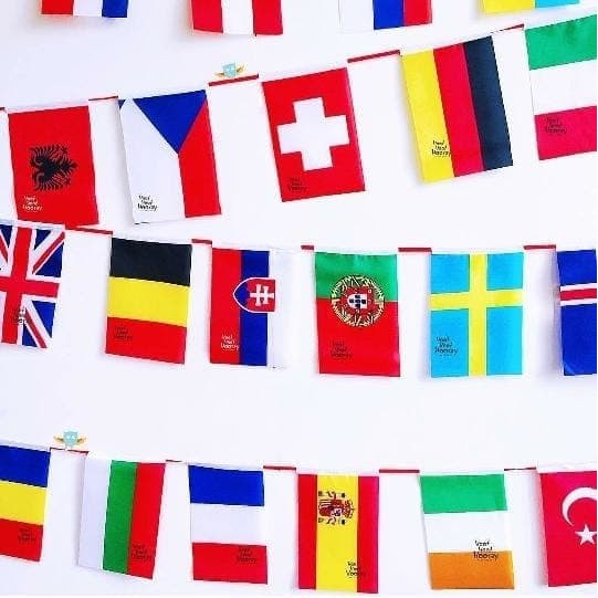 Bendera Negara Dunia Eropa Asia Afrika Isi 50 Negara Uk 14 X 21 5 A25 Shopee Indonesia