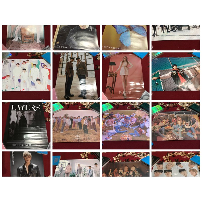 OFFICIAL POSTER ALBUM KPOP IKON BTS GOT7 SUPERM EXO BLACKPINK IZONE IZ*ONE PERSONA MOTS7 OBSESSION