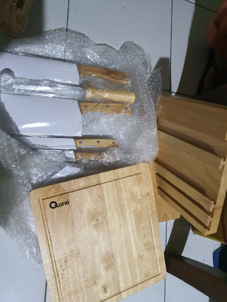 Oxone 7pcs Wooden Knife & Chop Board Set Ox-95