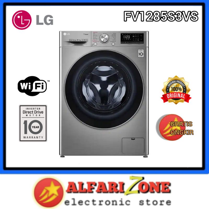 MESIN CUCI LG FV1285S3VS LG MESIN CUCI 8,5 KG 1 TABUNG FRONT LOADING KG 1285S3VS FV1285