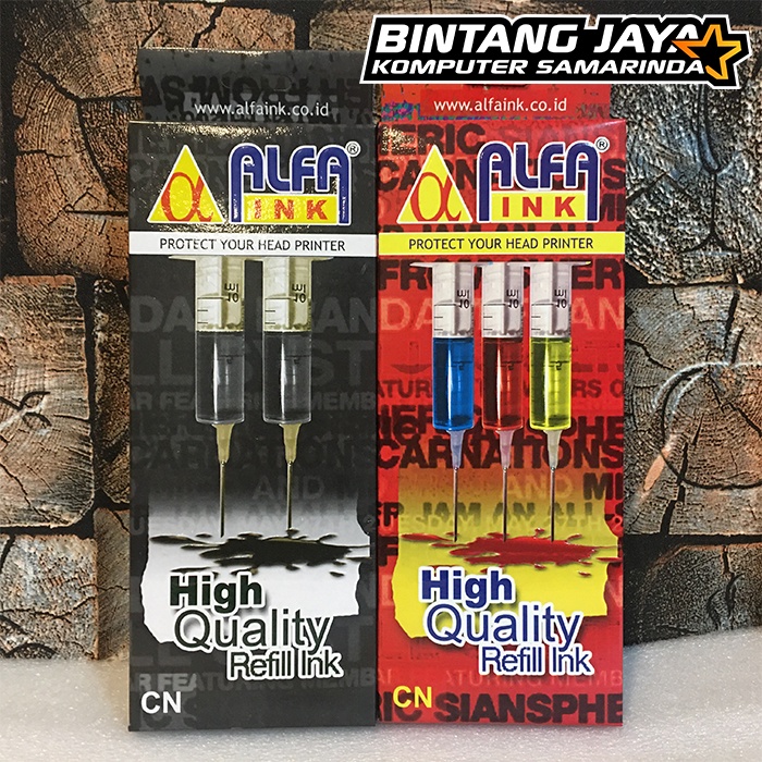 Refill Kit Tinta Suntik Alfaink Hitam & Warna untuk Printer Canon