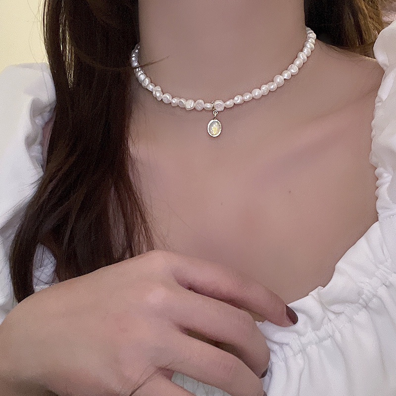 Kalung Rantai Klavikula Hias Mutiara Untuk Aksesoris