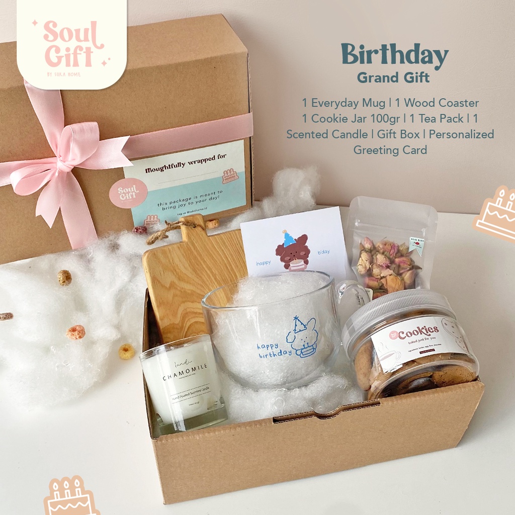 Birthday Gift Set | Birthday Package | Hampers Kado Ulang Tahun | Paket Hadiah | Paket Ulang Tahun | Hampers Scented Candle | Reed Diffuser Premium | NEW Gift Package - Soul Gift by Suka Home |