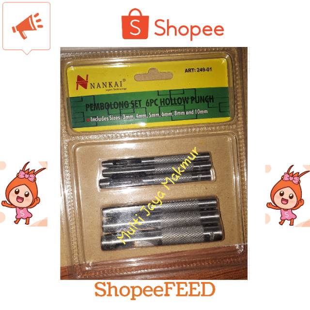 MATA PEMBOLONG SET HOLLOW PUNCH/ PEMBOLONG SET 6PC NANKAI