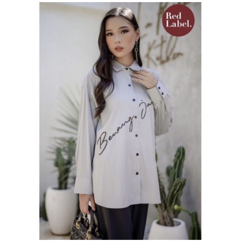 New Logo sequin shirt grey by BENANG JARUM