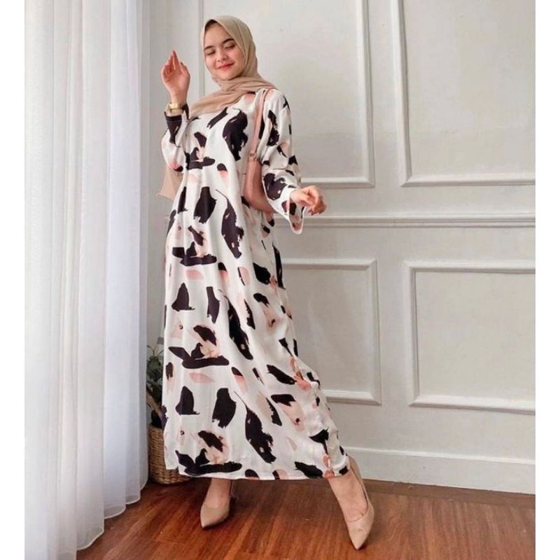 COD DASTER GAMIS LONG DASTER RAYON VISCOSE LENGAN PANJANG JUMBO LD 120-ORINA ( CIMORY )