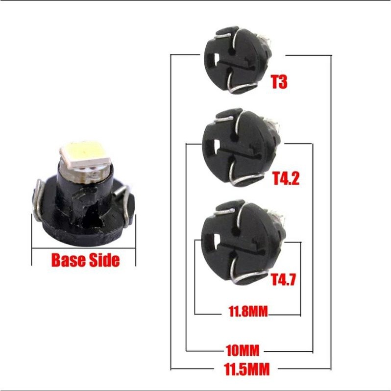 Lampu Led T3 T4.2 T4.7 Dashboard Panel AC Speedometer Wedge Mobil