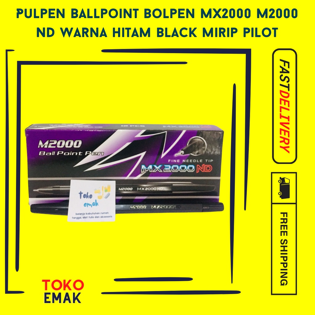 

Pulpen Ballpoint bolpen MX2000 M2000 ND warna hitam black mirip pilot