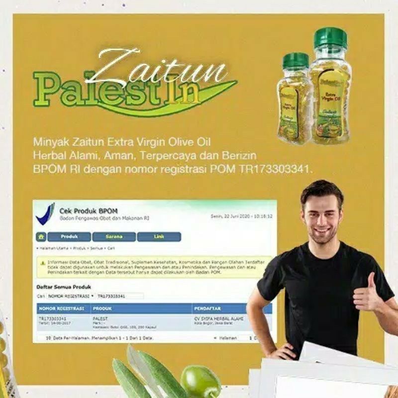 Minyak Zaitun Palestin Extra Virgin Olive Oil 100 kapsul