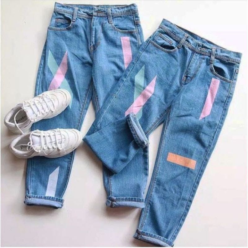 CELANA JEANS WANITA BOYFRIEND SABLON RIPPED