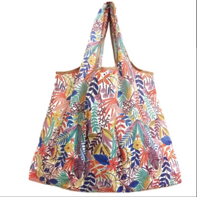 Tas lipat/ shopping bag/ reusable bag motif floral