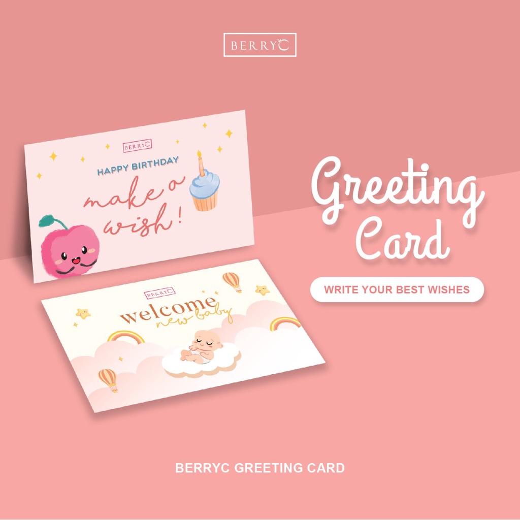 BerryC Greeting Card Kartu Ucapan Umum, Ulang Tahun atau Baby Born