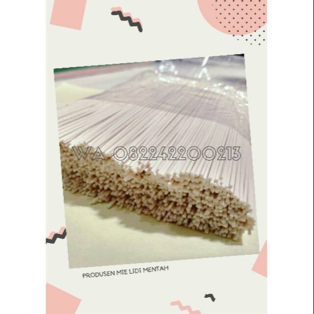 

Mie lidi mentah 1 bungkus kemasan 500 gr