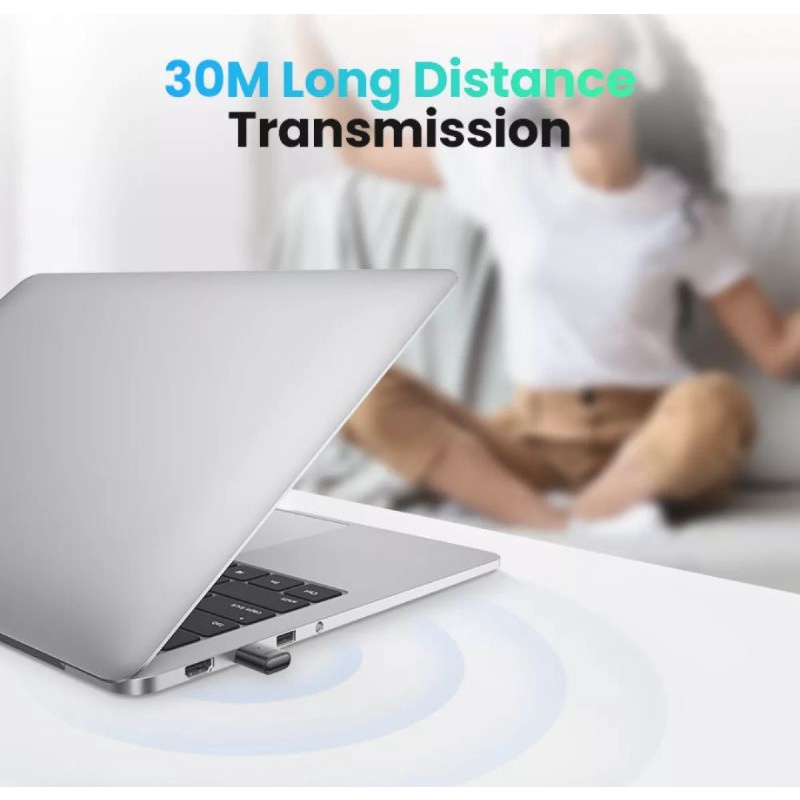 Ugreen BT 5.0 5.3 USB Bluetooth Receiver Wireless Dongle CRS Audio Receiver for PC Laptop