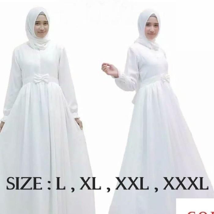 GAMIS PUTIH POLOS GAMIS PENGAJIAN GAMIS WHITE MAXI PUTIH