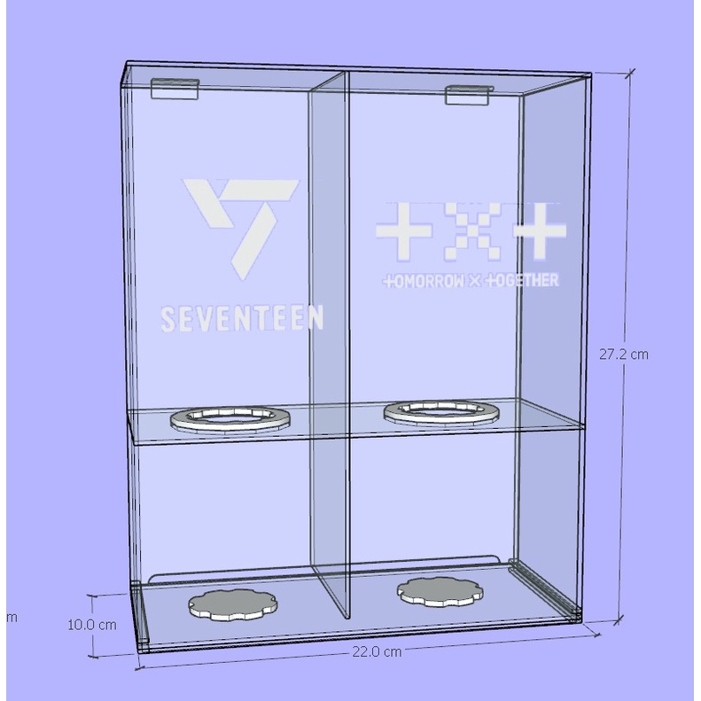 Lightstick Seventeen x Lightstick TXT / Box Album Akrilik Lightstick Seventeen x TXT / Tempat penyim