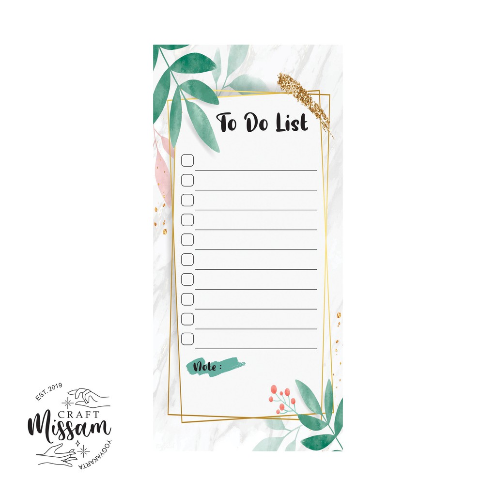 

To Do List Note Catatan Memo TDL001