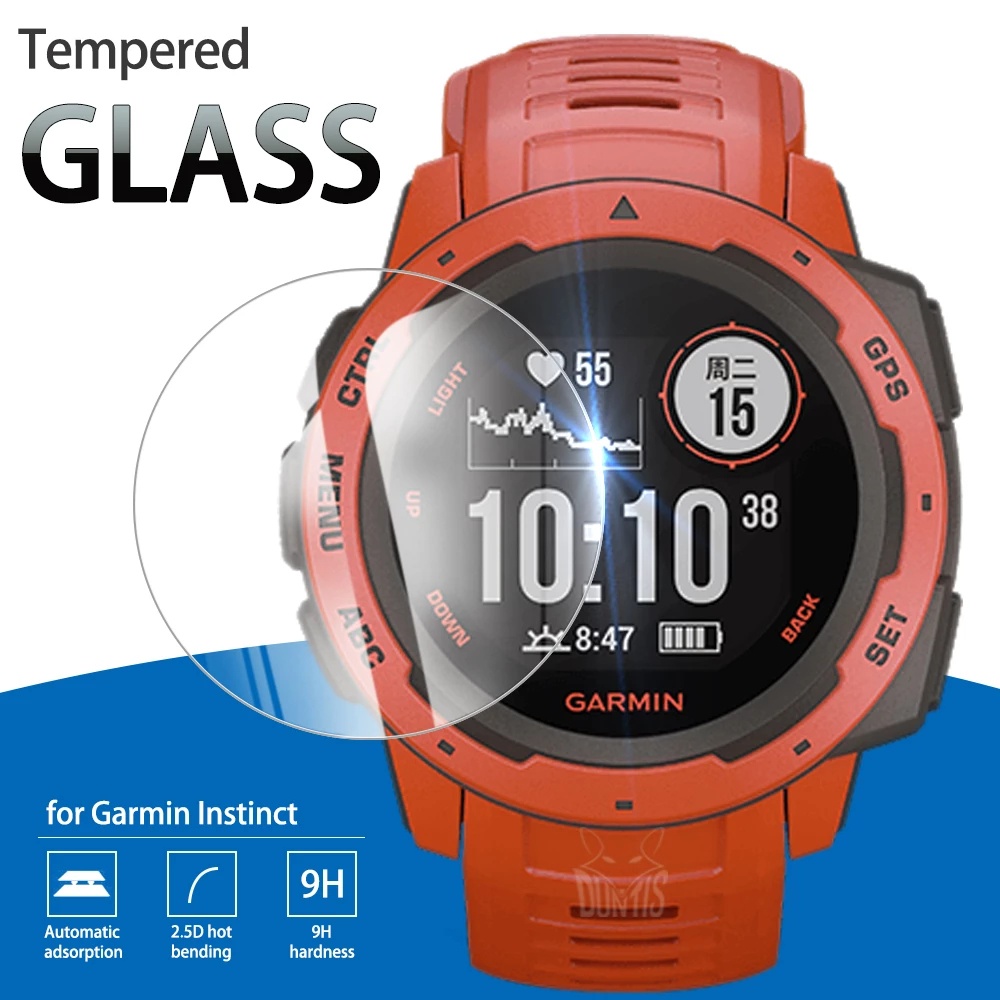 1pc Film Tempered Glass Pelindung Layar Smartwatch Garmin Instinct 2 / 2S HD 9H 2.5D Anti Gores / Ledakan