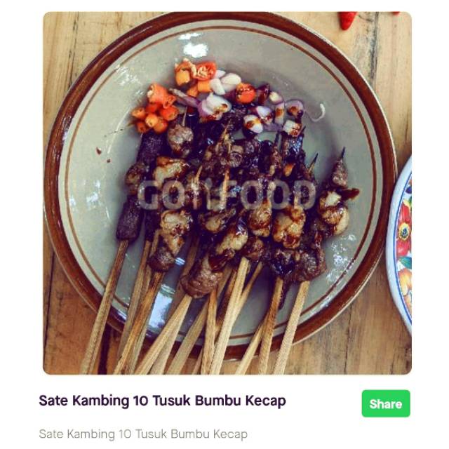 

[READY] Sate Kambing 10 Tusuk Bumbu Kecap