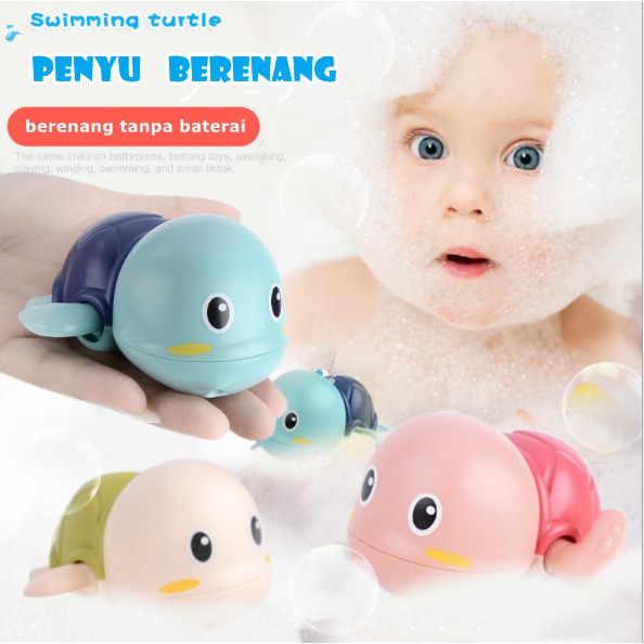 Mainan Mandi Bayi Dan Anak/Toy Turt/Anak Mandi Mainan Bayi Bermain Keren Berenang Penyu Kartun