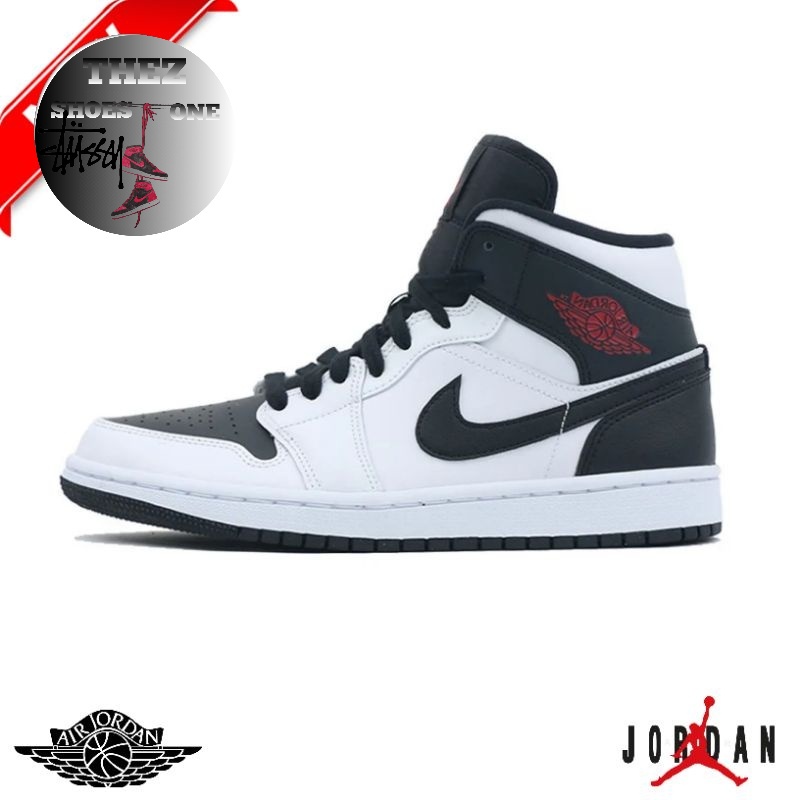 Nike air Jordan 1 Mid Reverse Black Toe | BNIN HIGH QUALITY LEATHER 100% Thez_Shoesone
