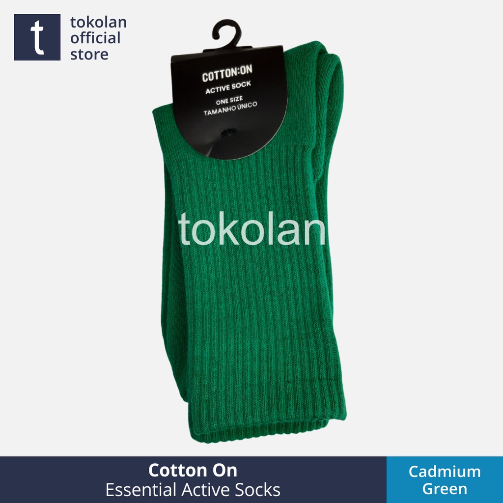 Kaos Kaki Panjang Cotton On Essential Active Socks - Cadmium Green
